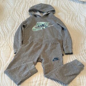 Nike Kids Gray Sweatpants and Hoodie Set